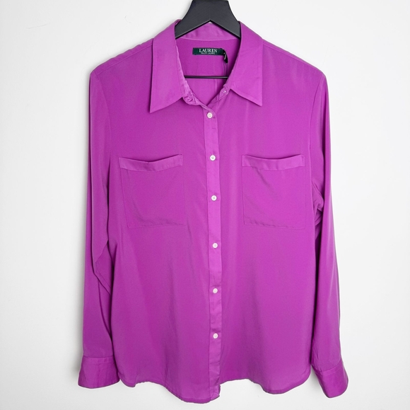 Ralph Lauren Tops - LAUREN RALPH LAUREN SATIN SHIRT